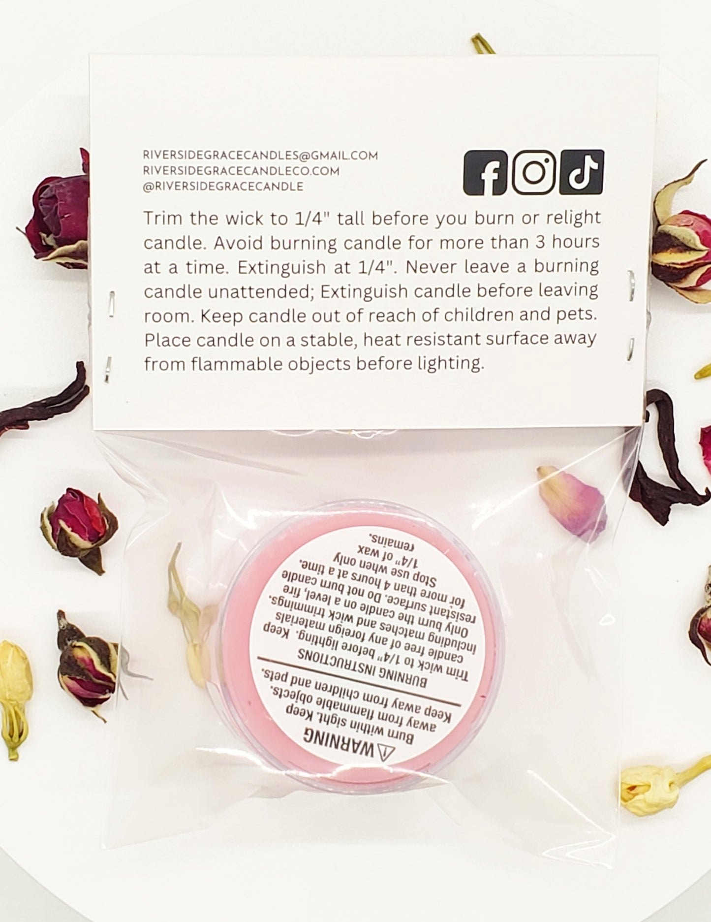 Rhea Tealight Packaging Back