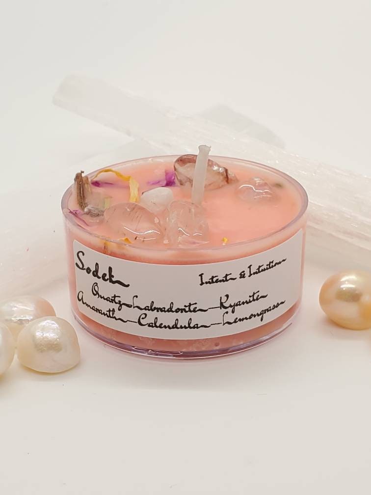 Intention & Intuition - Sodek Crystal Tealight Candle